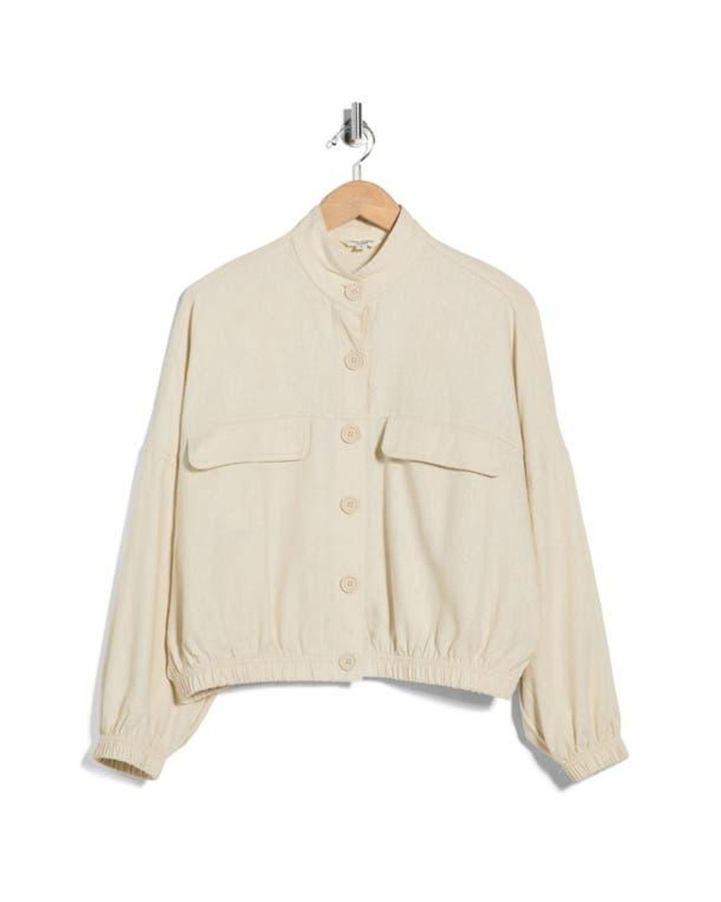 Max Studio Natural Linen Blend Jacket