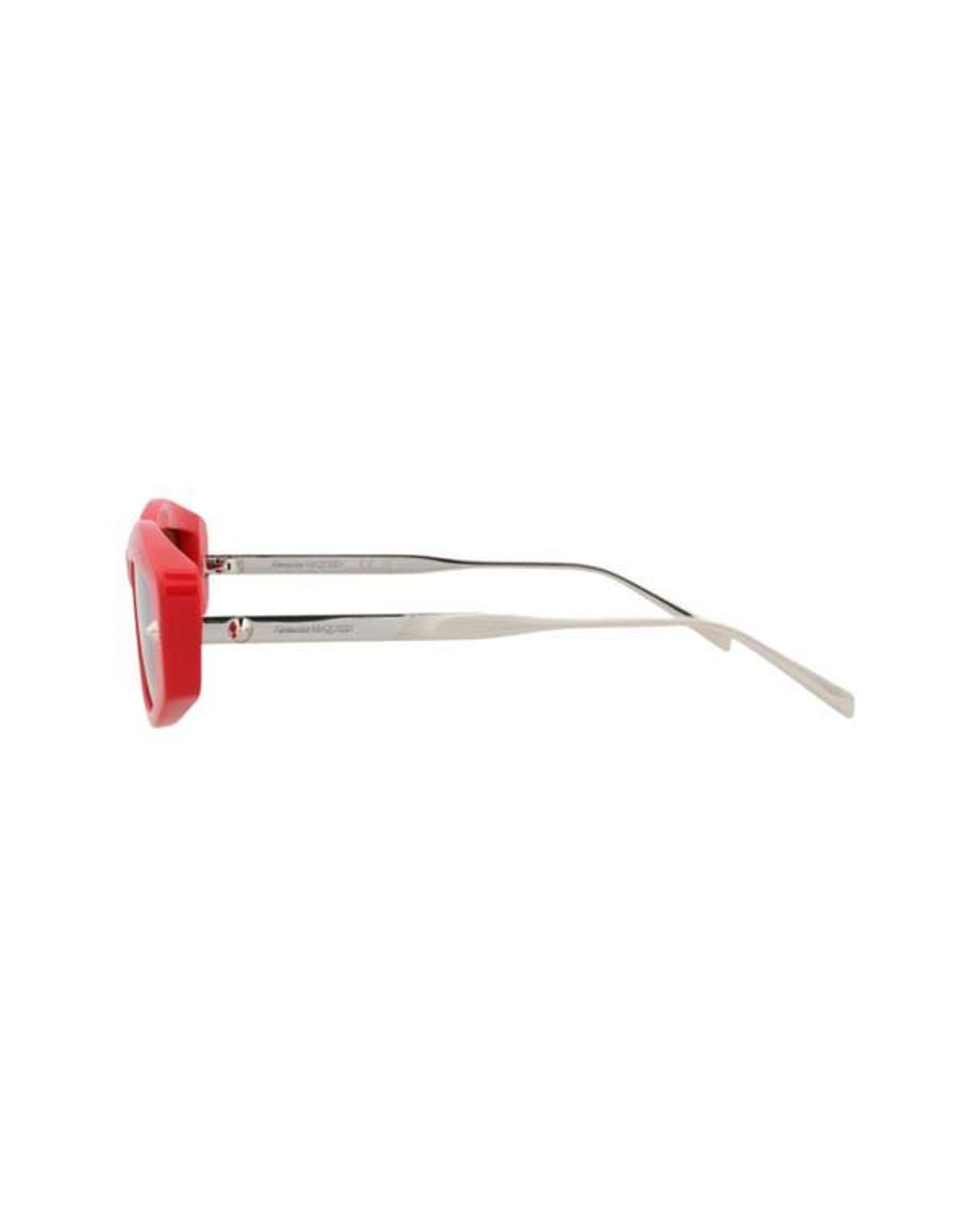 McQueen Red 52Mm Rectangular Sunglasses