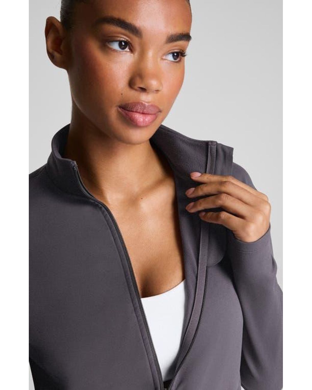 Spanx Blue Brushed Full Zip Jacket