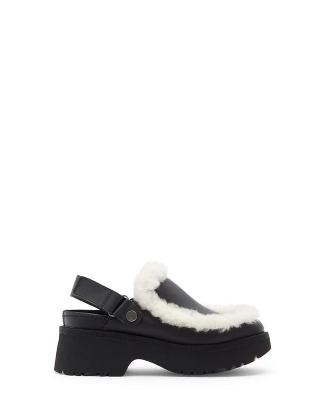 Ugg Black Esmee Genuine Shearling Trim Clog