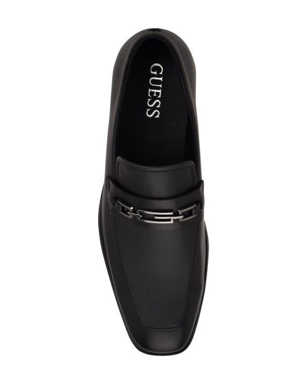 GUESS Black Embossed Leather Penny Loafers Amazon.com | Guess Men main image 4
