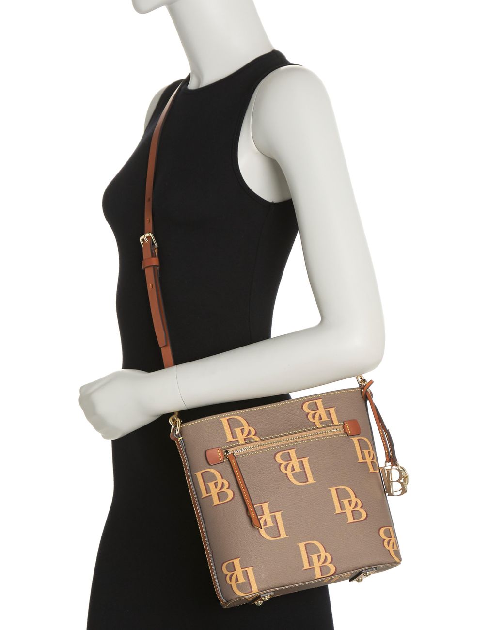 Dooney & Bourke Monogram Zip Crossbody Bag in Black | Lyst