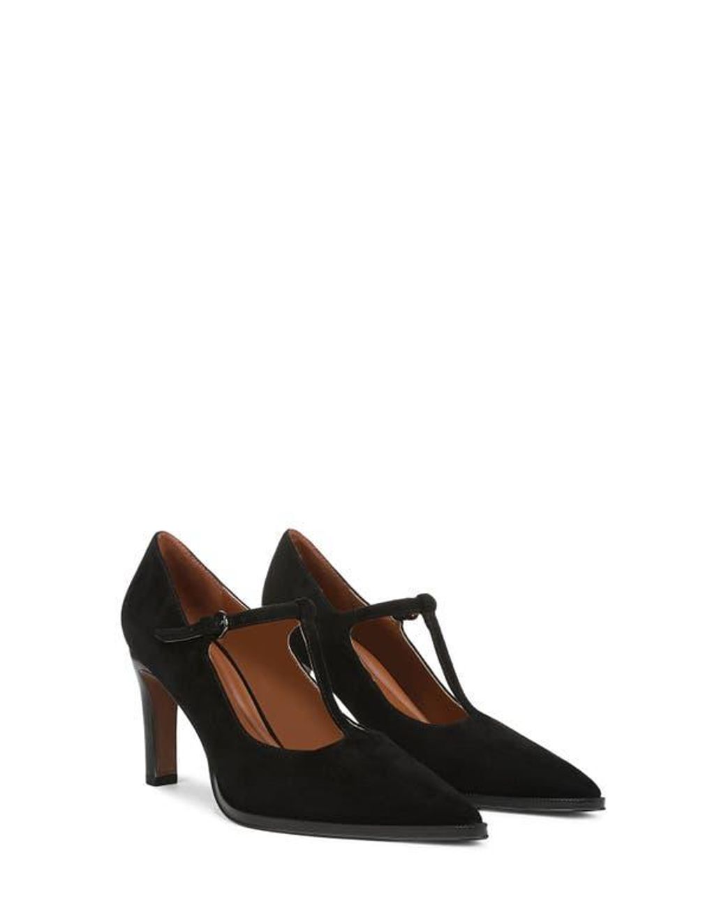 Sarto Black Atley T-Strap Pointed Toe Pump