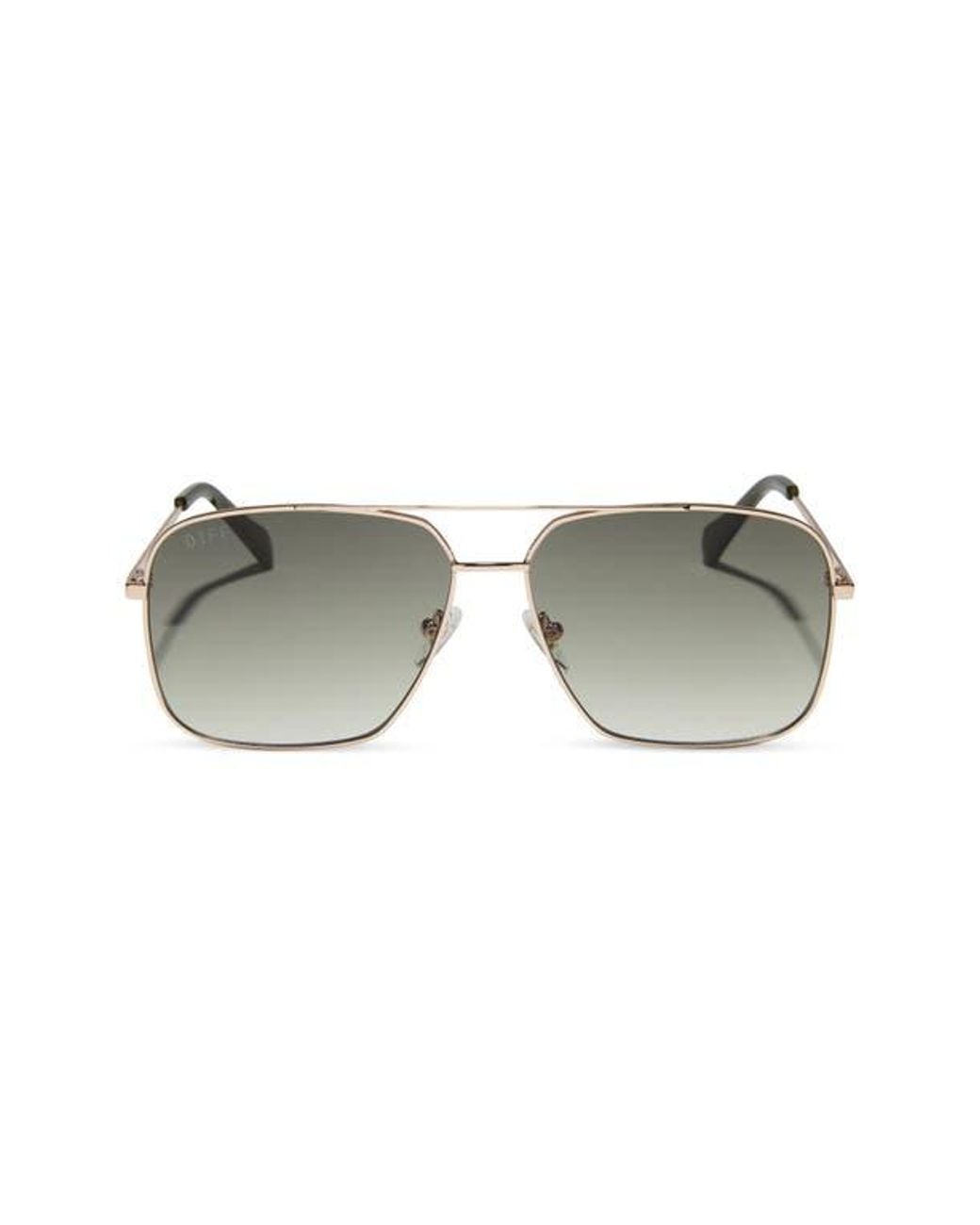 DIFF Gray Leo Aviator Sunglasses