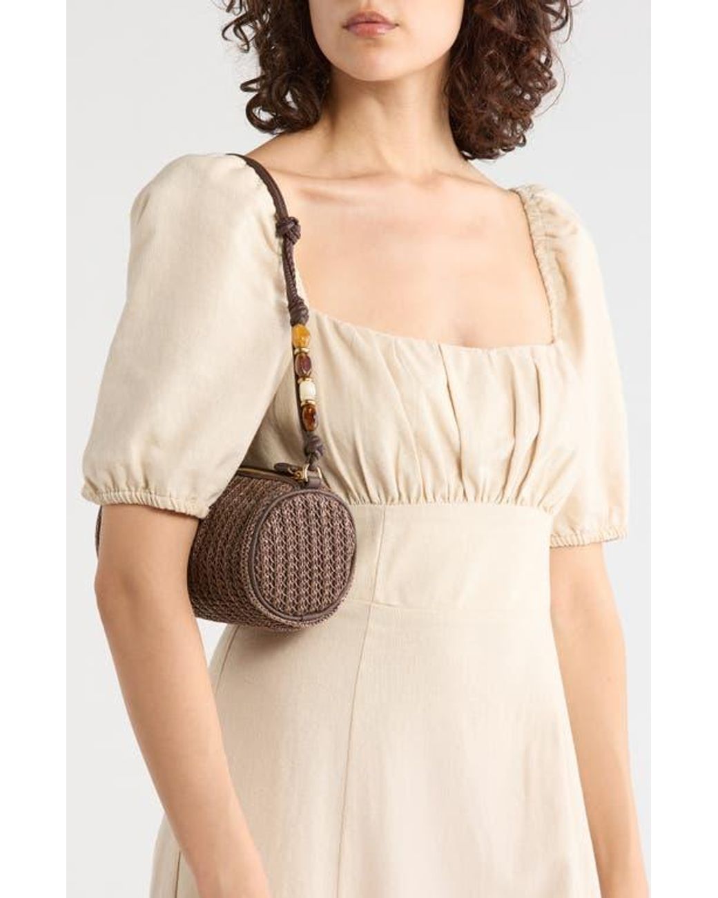 Sam Edelman Brown Elmina Bead Shoulder Bag