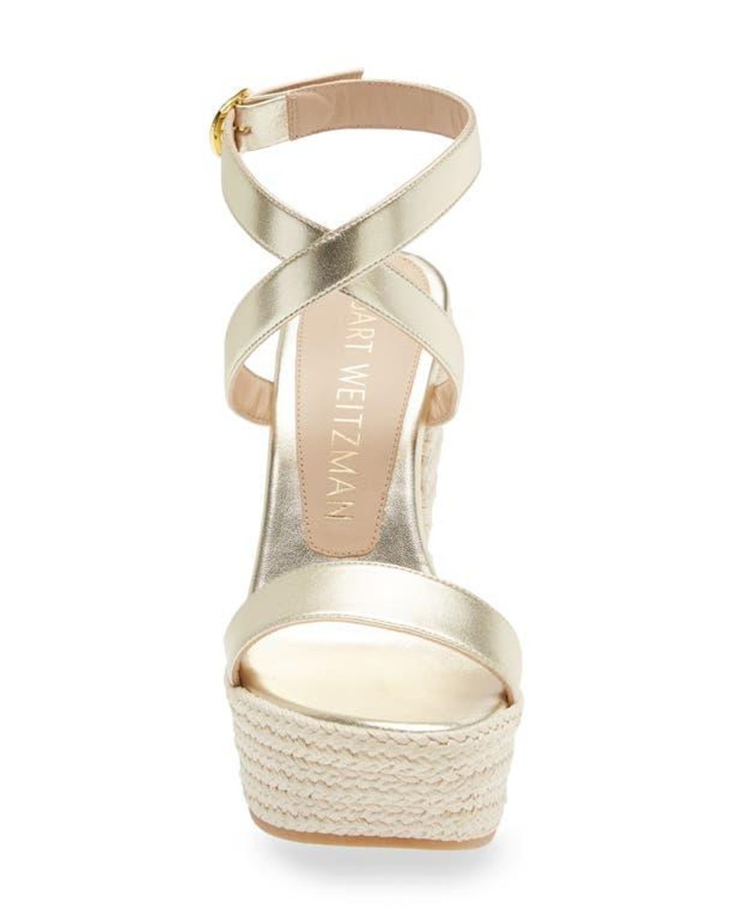 Stuart Weitzman Metallic Alex Platform Wedge Sandal