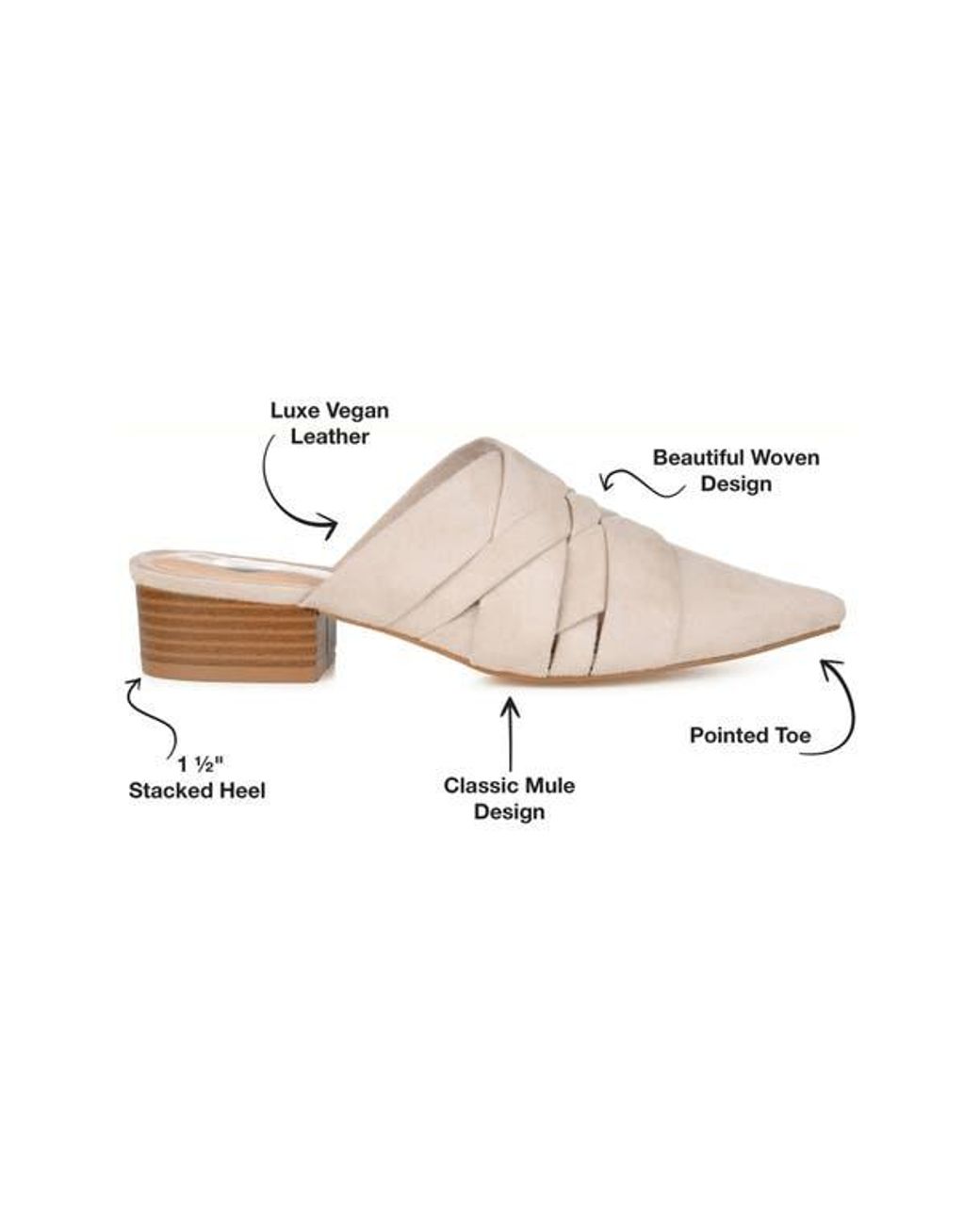 Journee Collection Natural Kalida Pointed Toe Mule