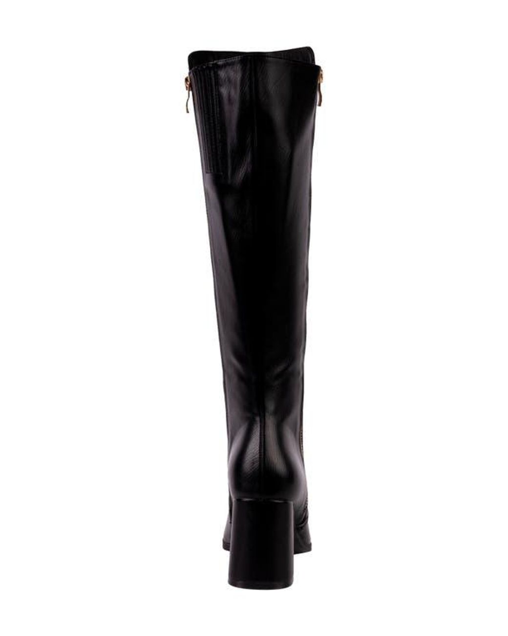 Ninety Union Black Link Nipped Toe Knee High Boot