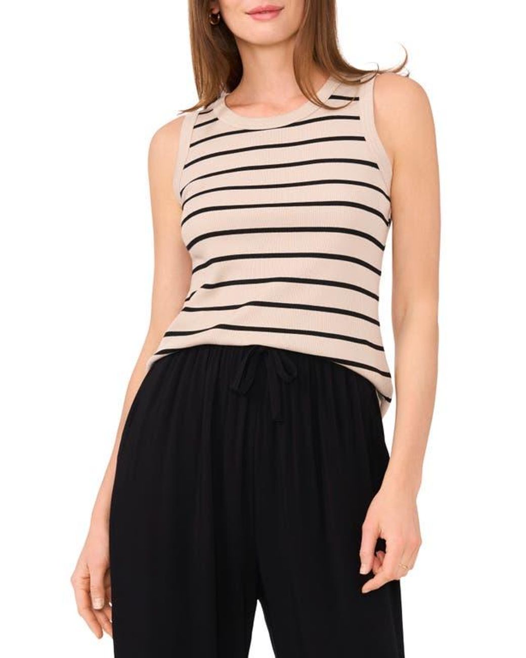 Halogen® Black Stripe Rib Tank