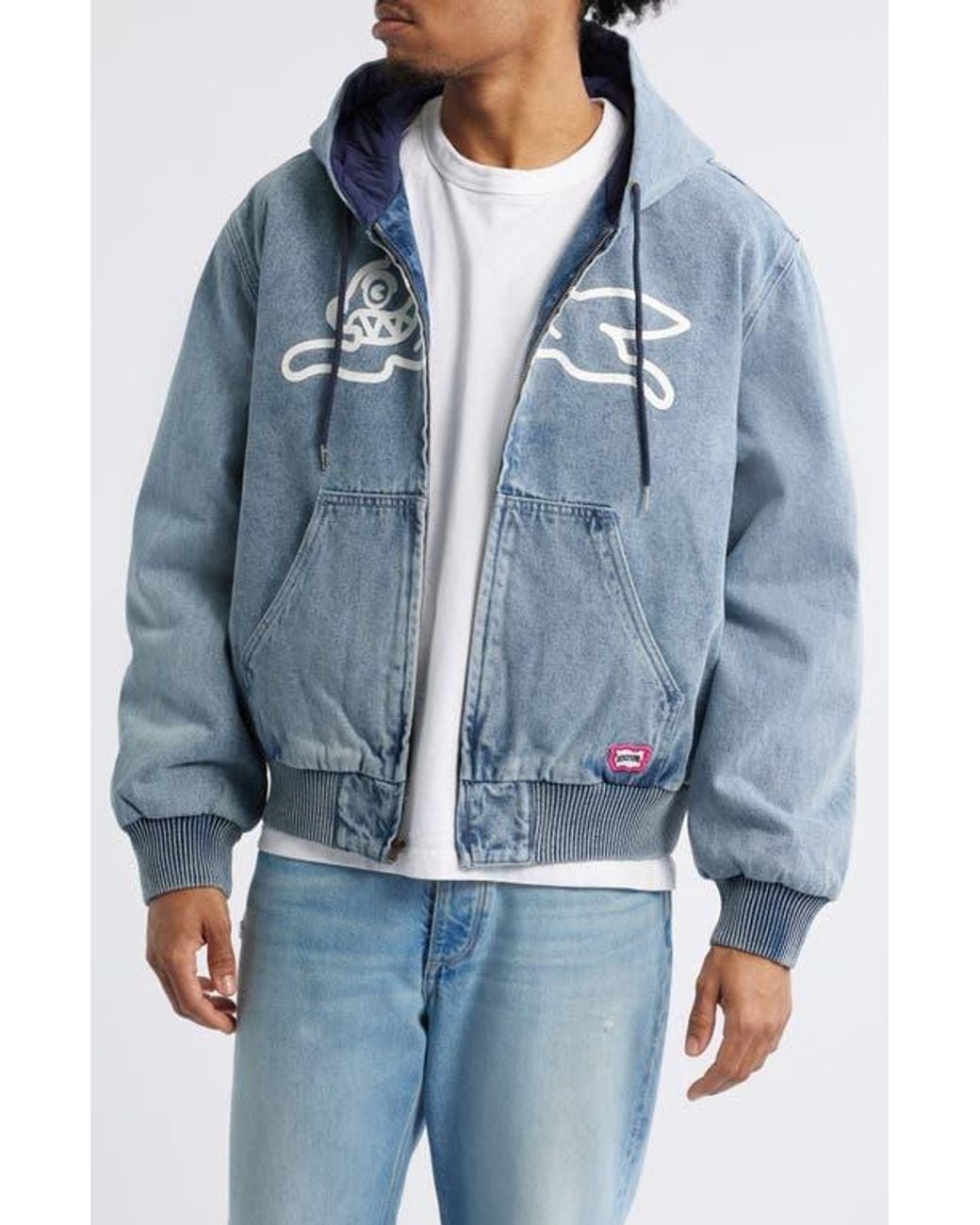 ICECREAM Blueberry Insulated Hooded Denim Jacket for Men | Lyst