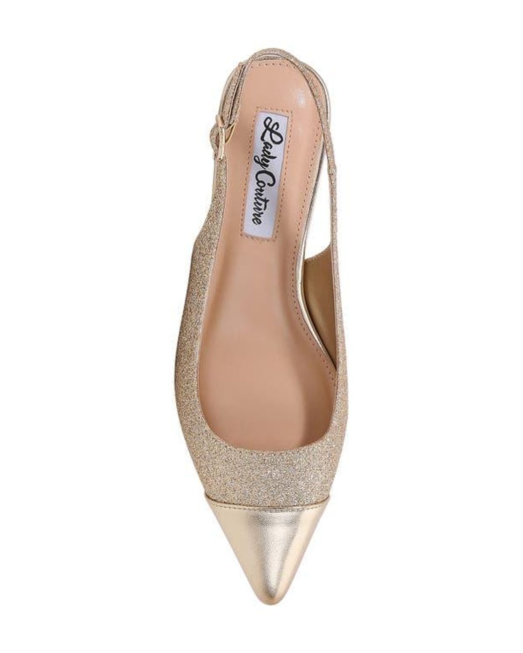 Lady Couture Natural Saphire Pointed Toe Slingback Pump