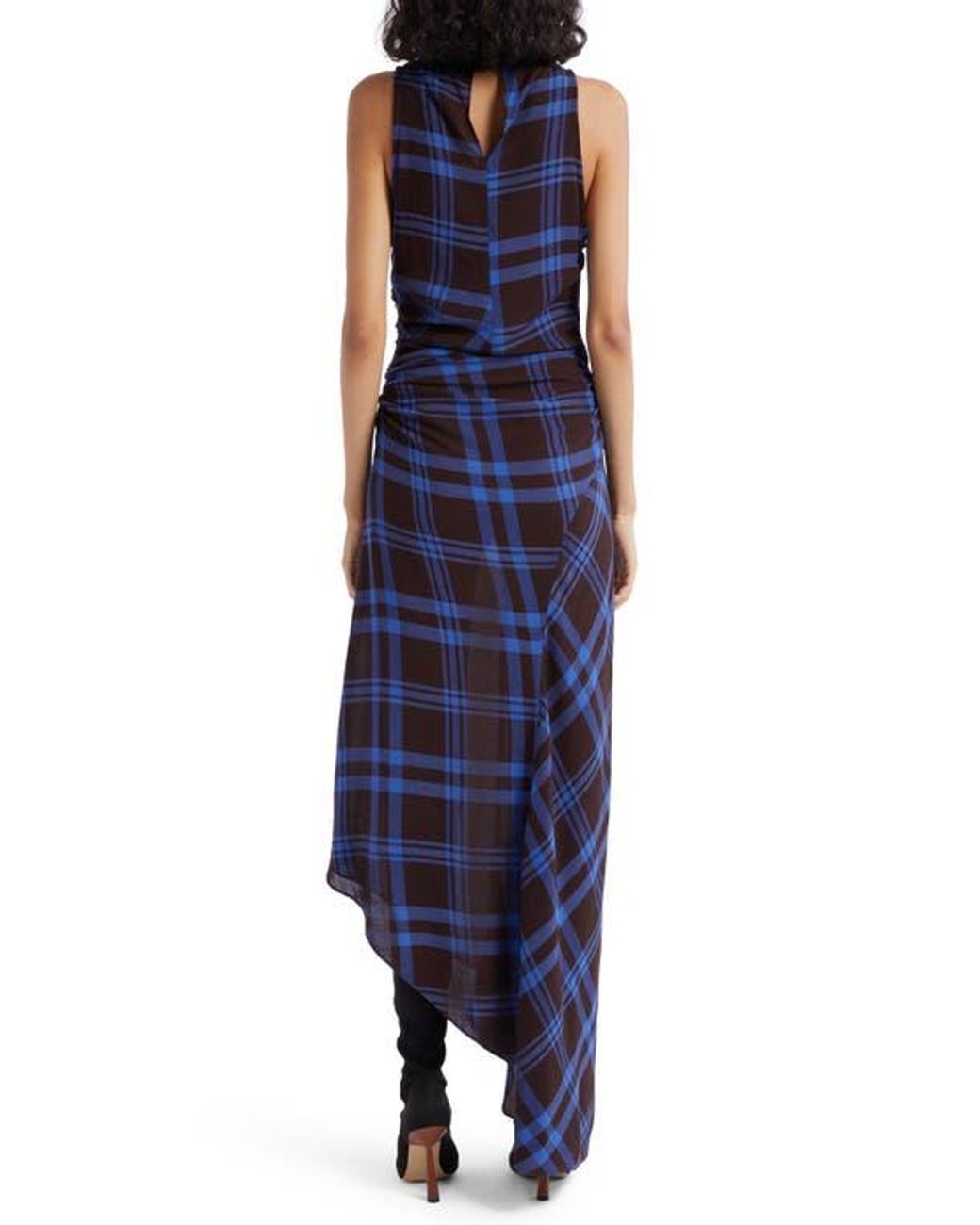 blue dress for baby girl Punk Rave Asymmetric Lace-Up Plaid Mini Skirt main image 0