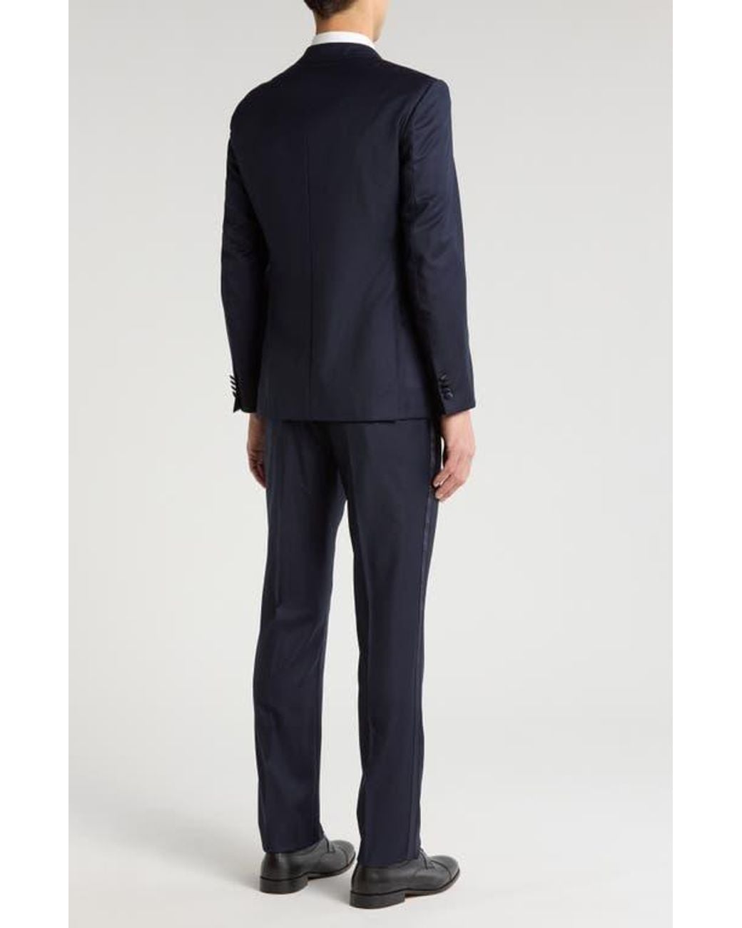 John Varvatos Blue Solid Wool Tuxedo for men