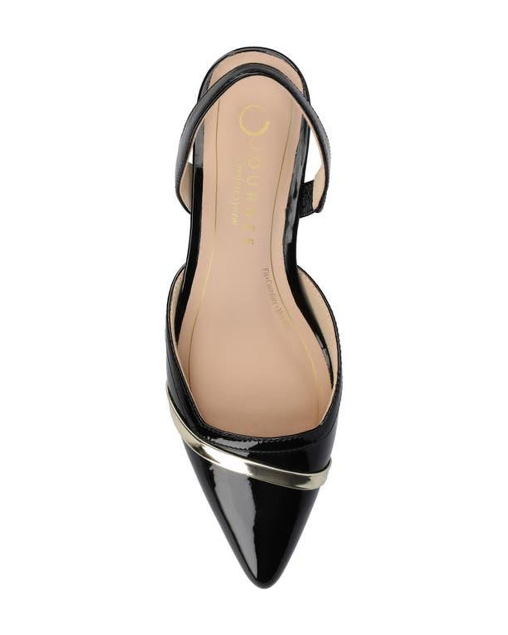Journee Collection Black Nellia Slingback Pointed-Toe Pump