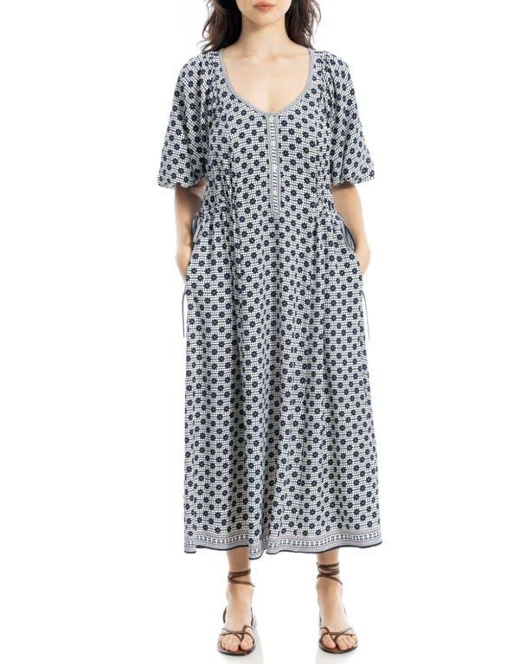 max studio maxi dress nordstrom rack Nordstrom Rack Max Studio Printed Smocked Bodice Tiered Maxi Dress 138.00