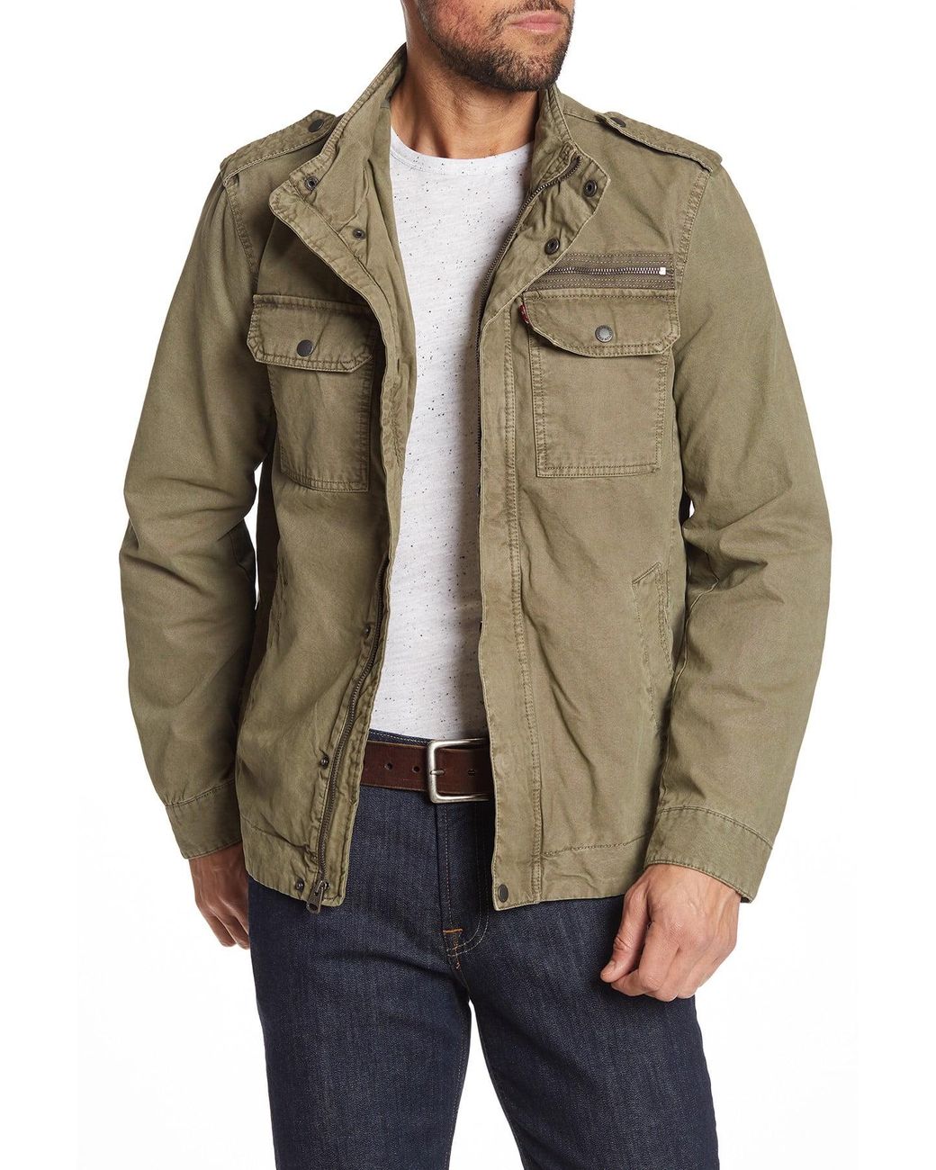 Levi's Reverse Twill Military Jacket in Green for Men | Lyst