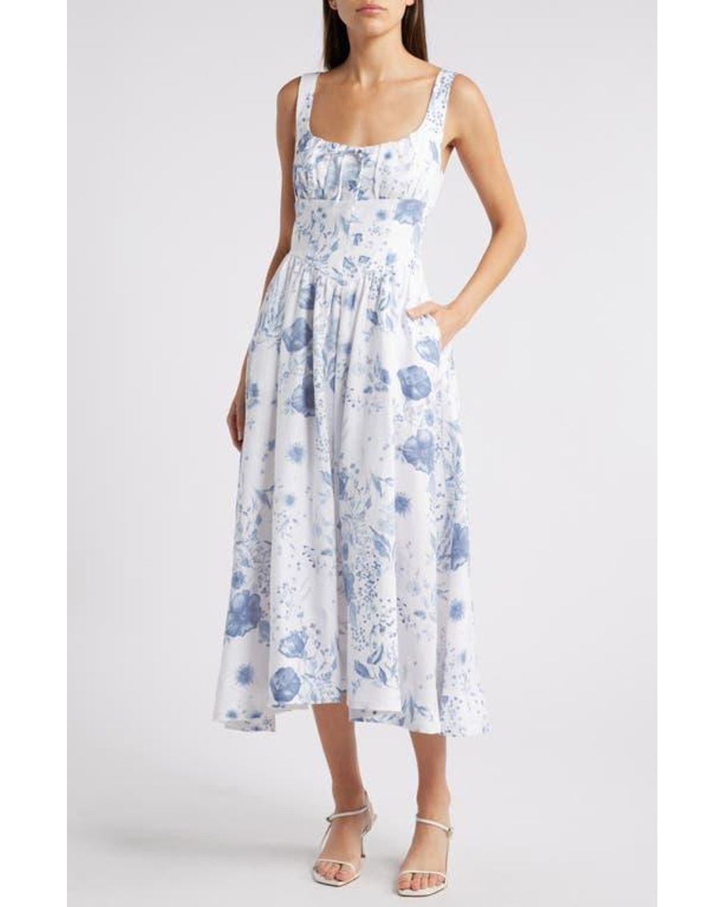 reformation balia linen dress Strawberry Print Midi for Women Casual dresses A corset Reformation Balia Linen Dress