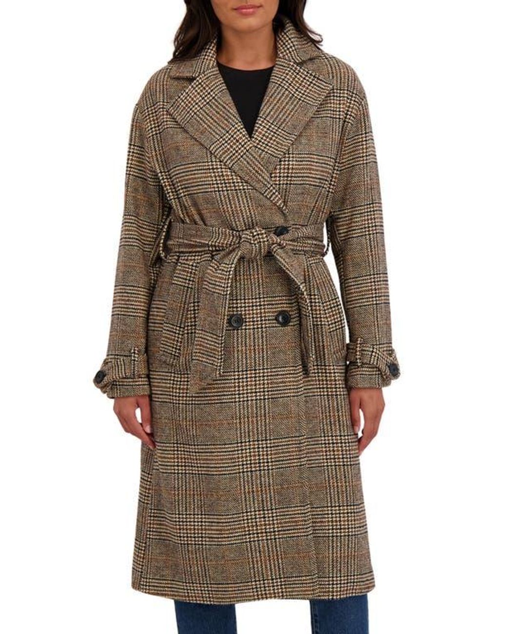 Sebby Coat Ruffles Sebby Wool Oversize Trench Coat in Brown | Lyst