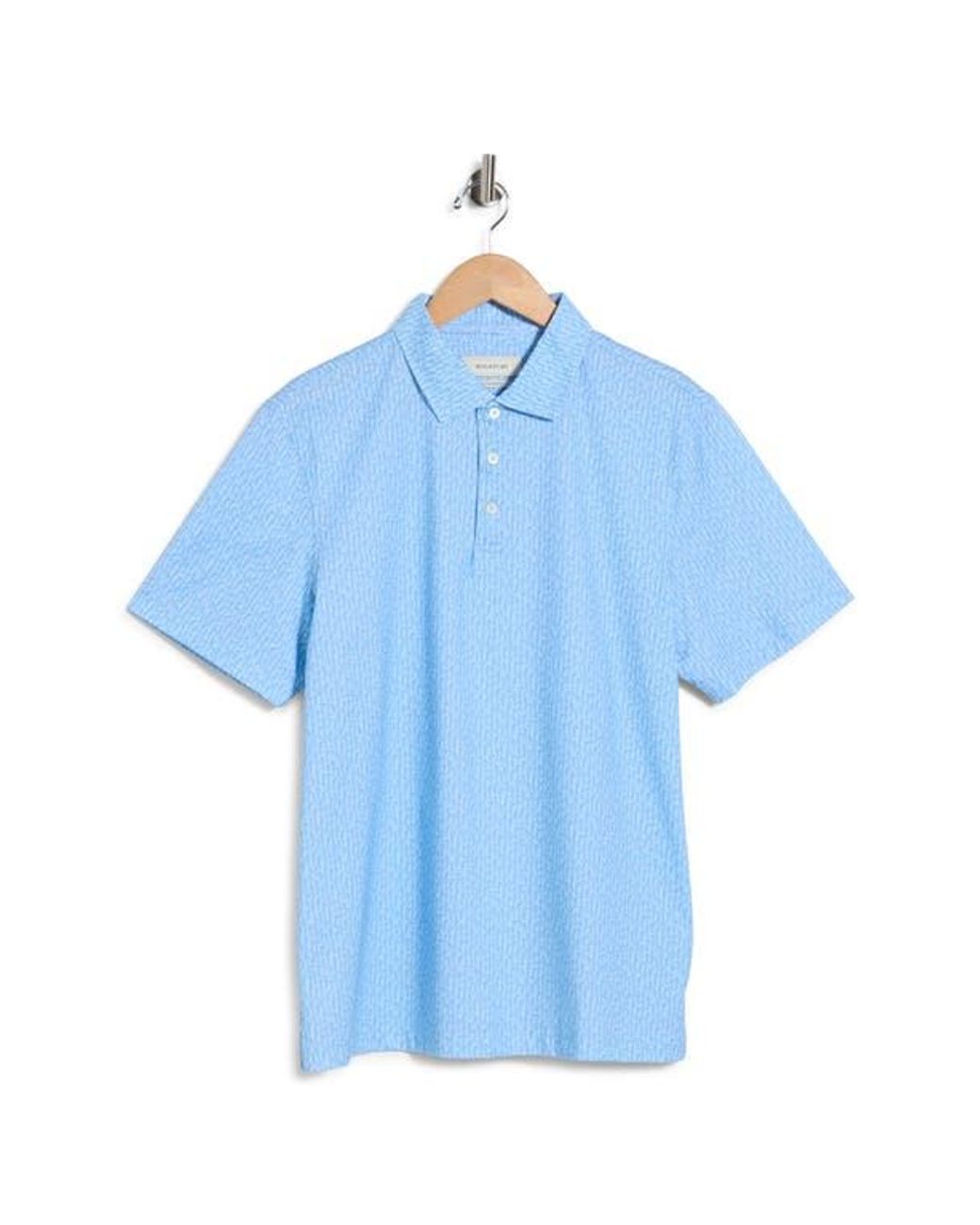 Bugatchi Blue Stretch Cotton Knit Polo for men