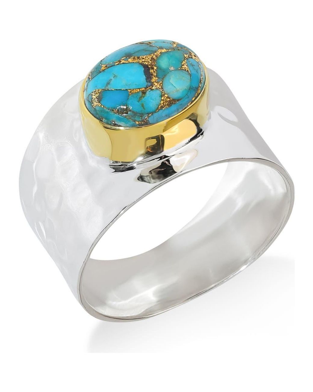 YS GEMS Blue Plated Statement Ring