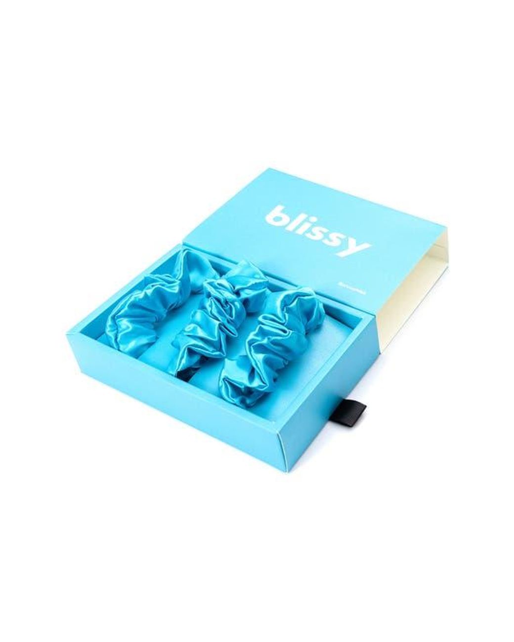 BLISSY Blue 3-Pack Silk Scrunchies