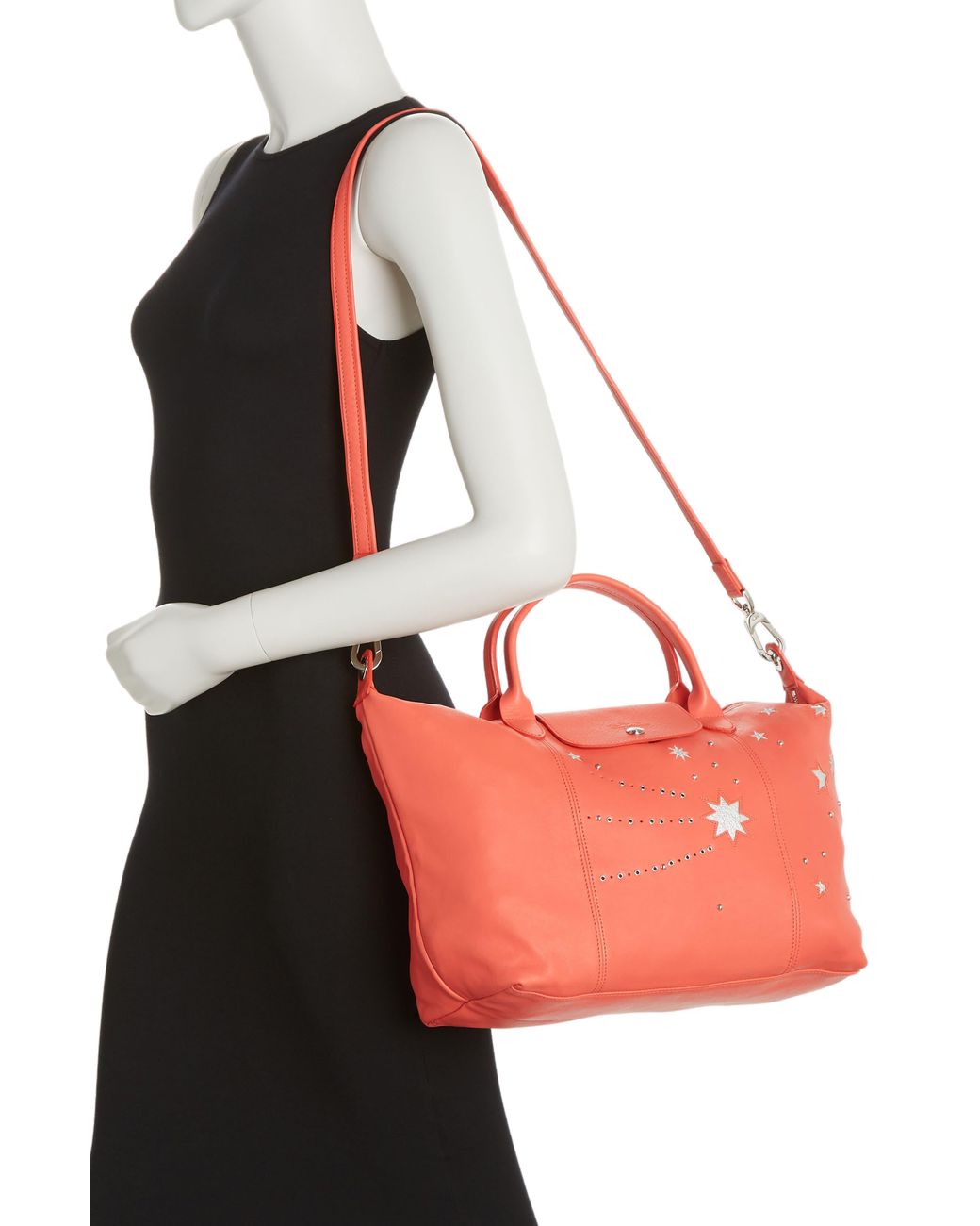 Longchamp Le Pliage Cuir - Crossbody Bag Xs In Coral