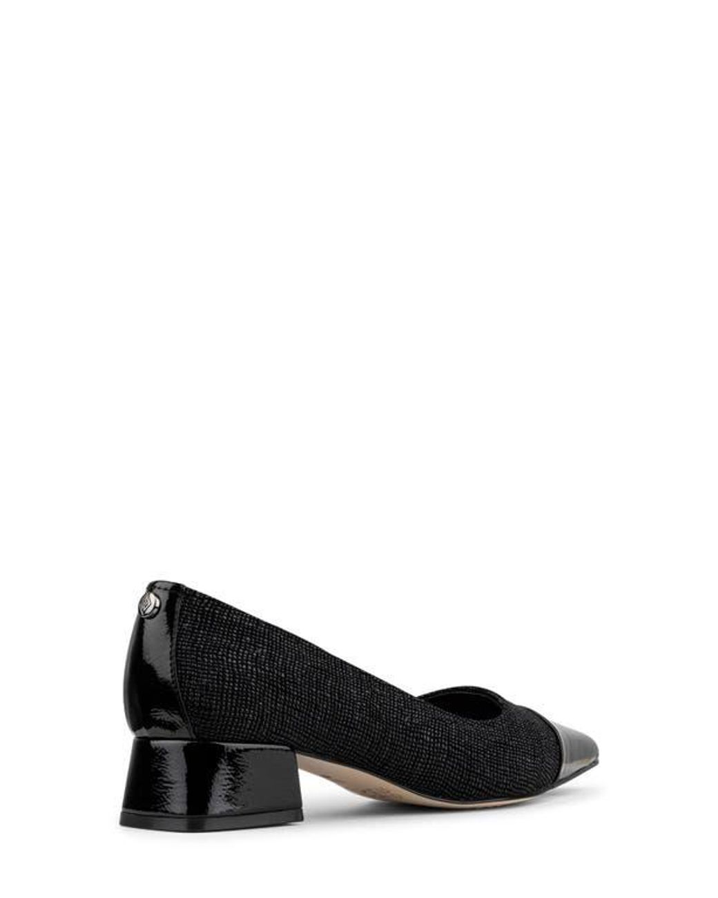 Donald J Pliner Black Cap Toe Pump