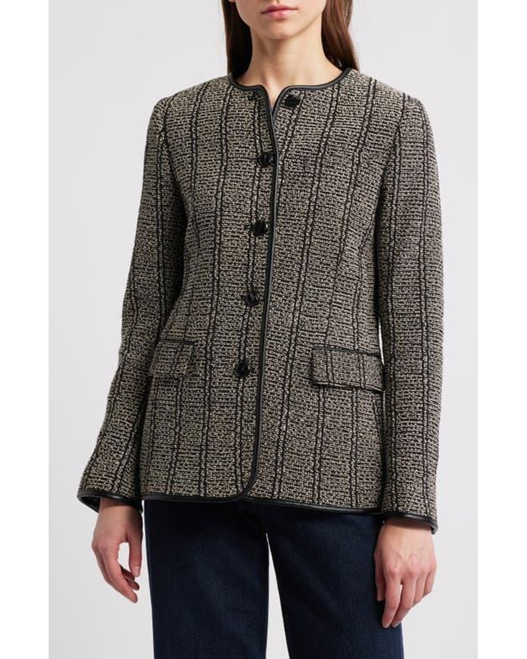 Rag & Bone Gray Barlet Cotton Tweed Jacket