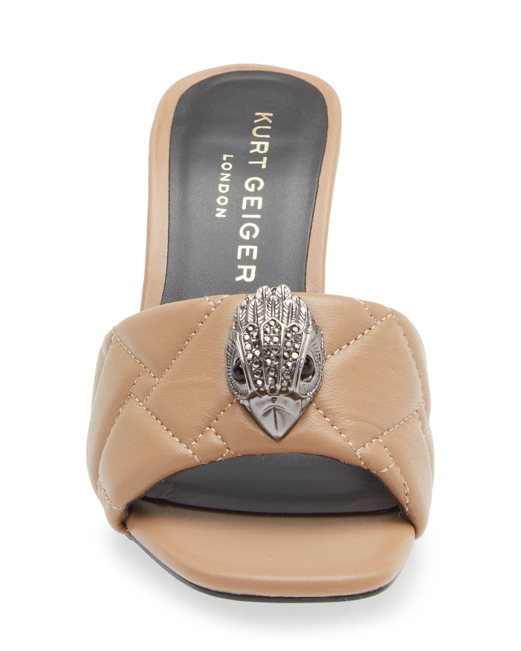 Kurt Geiger Kensington Quilted Sandal in Gray Lyst