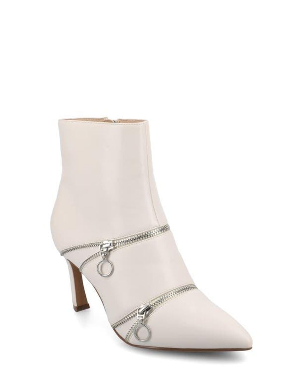 Journee Collection White Catoa Zip Boot