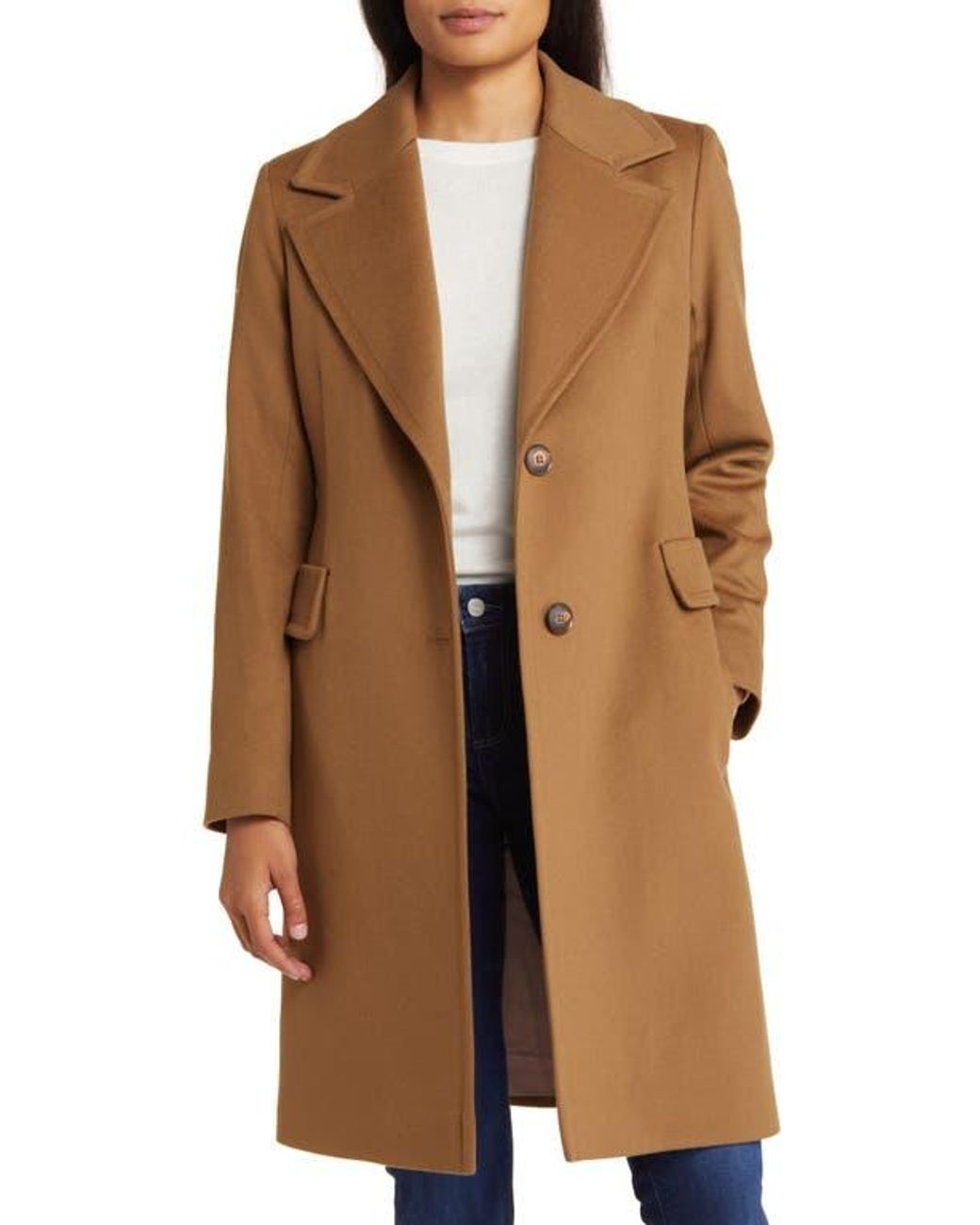 Fleurette Reed Italian Wool Coat in Brown Lyst