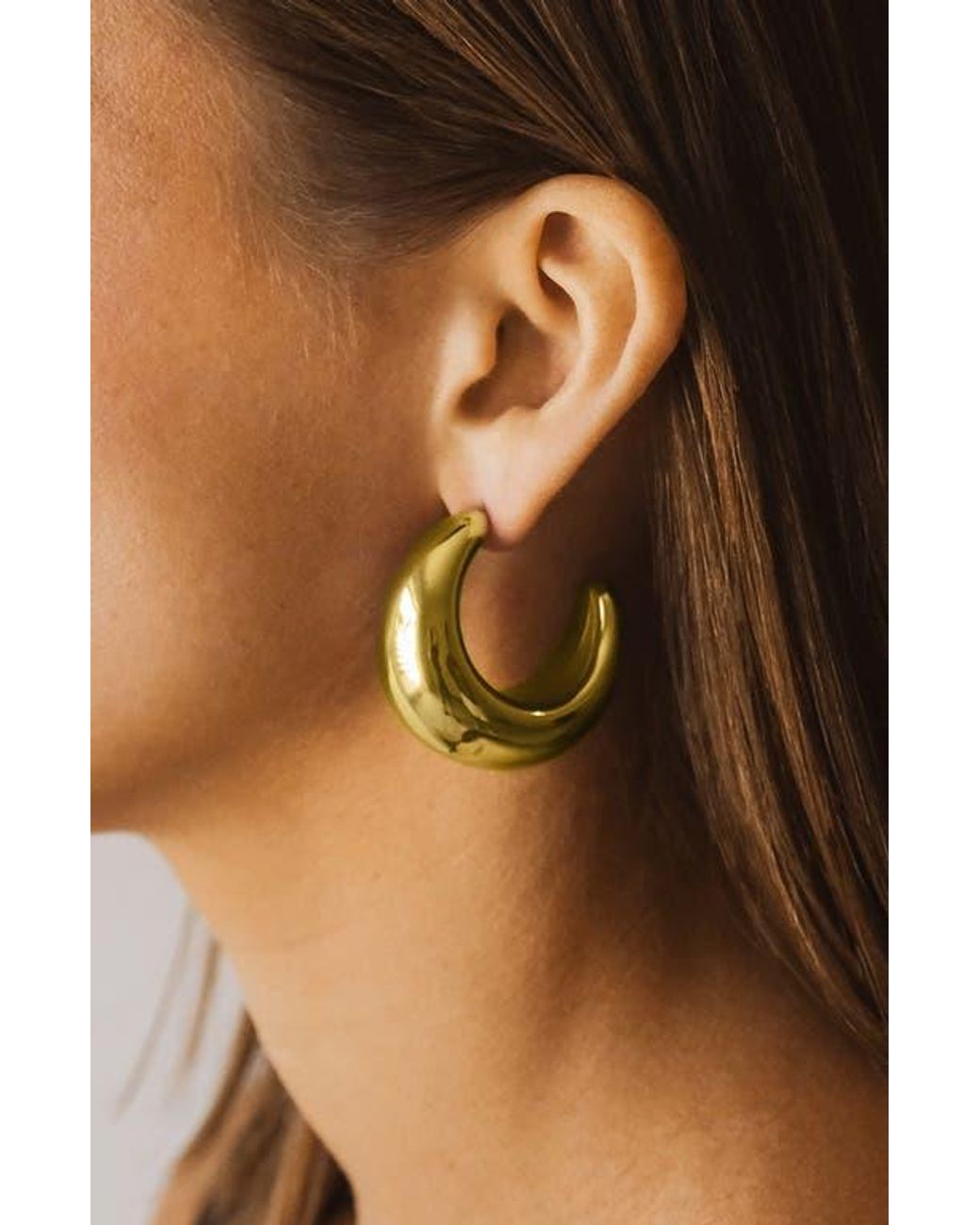 Sterling Forever Metallic Eclipse Hoop Earrings