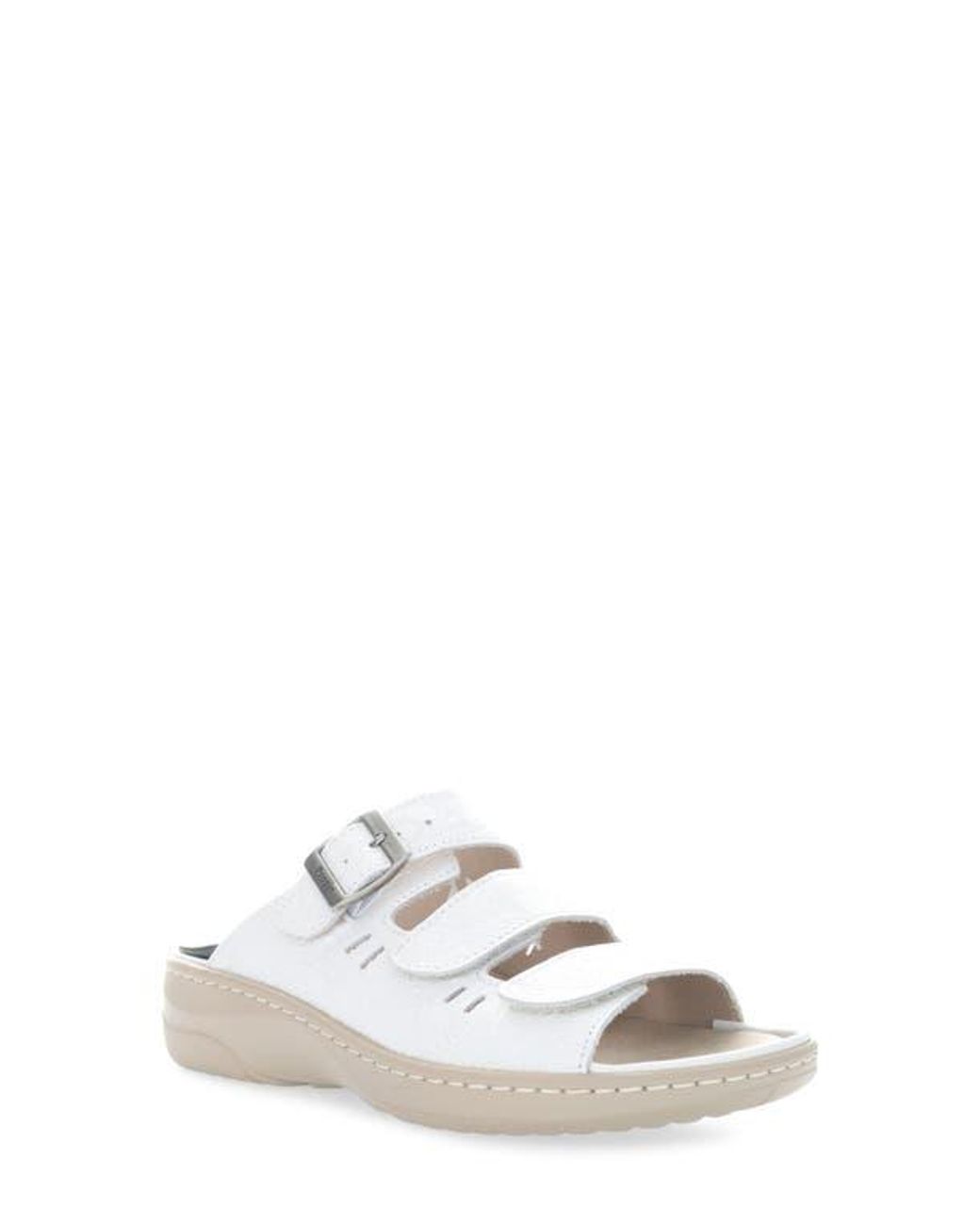 Propet White Breezy Walker Slide Sandal