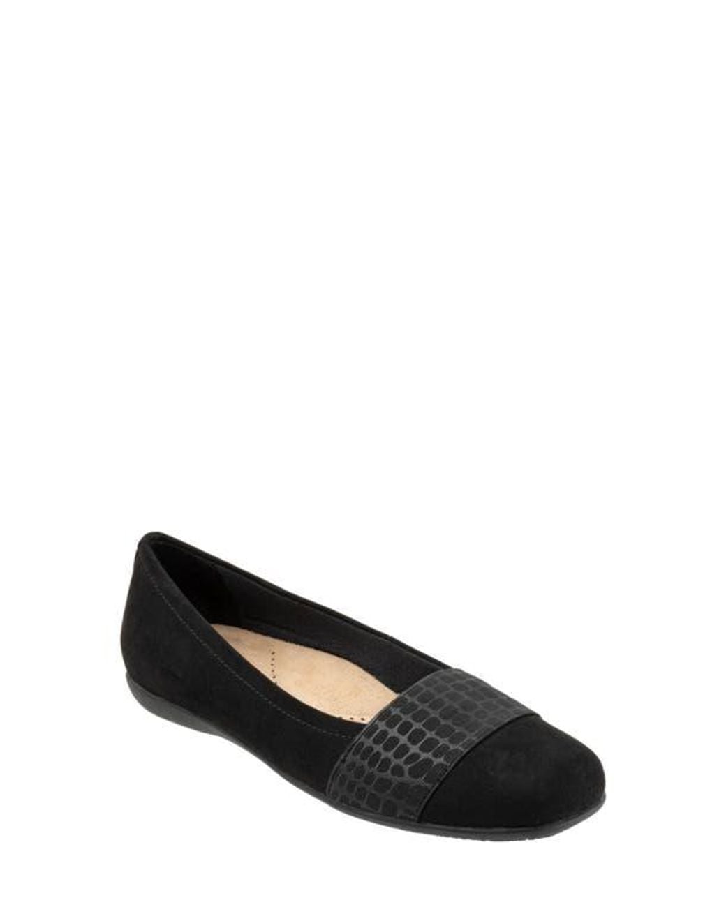 Trotters Black Samantha Flat