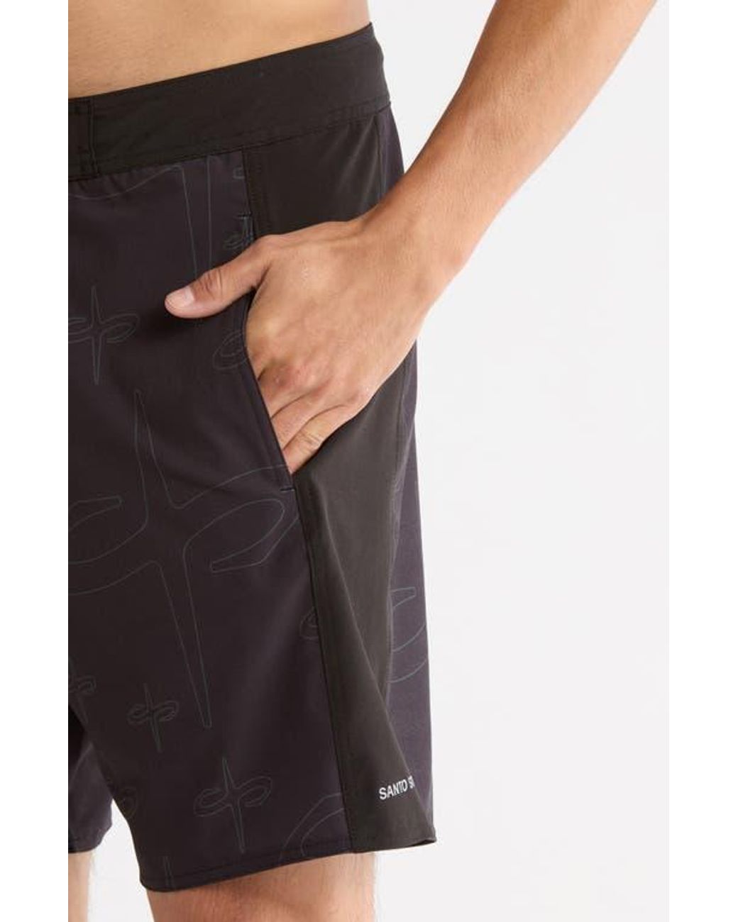Saint Studio Black Peninsula Board Shorts for men