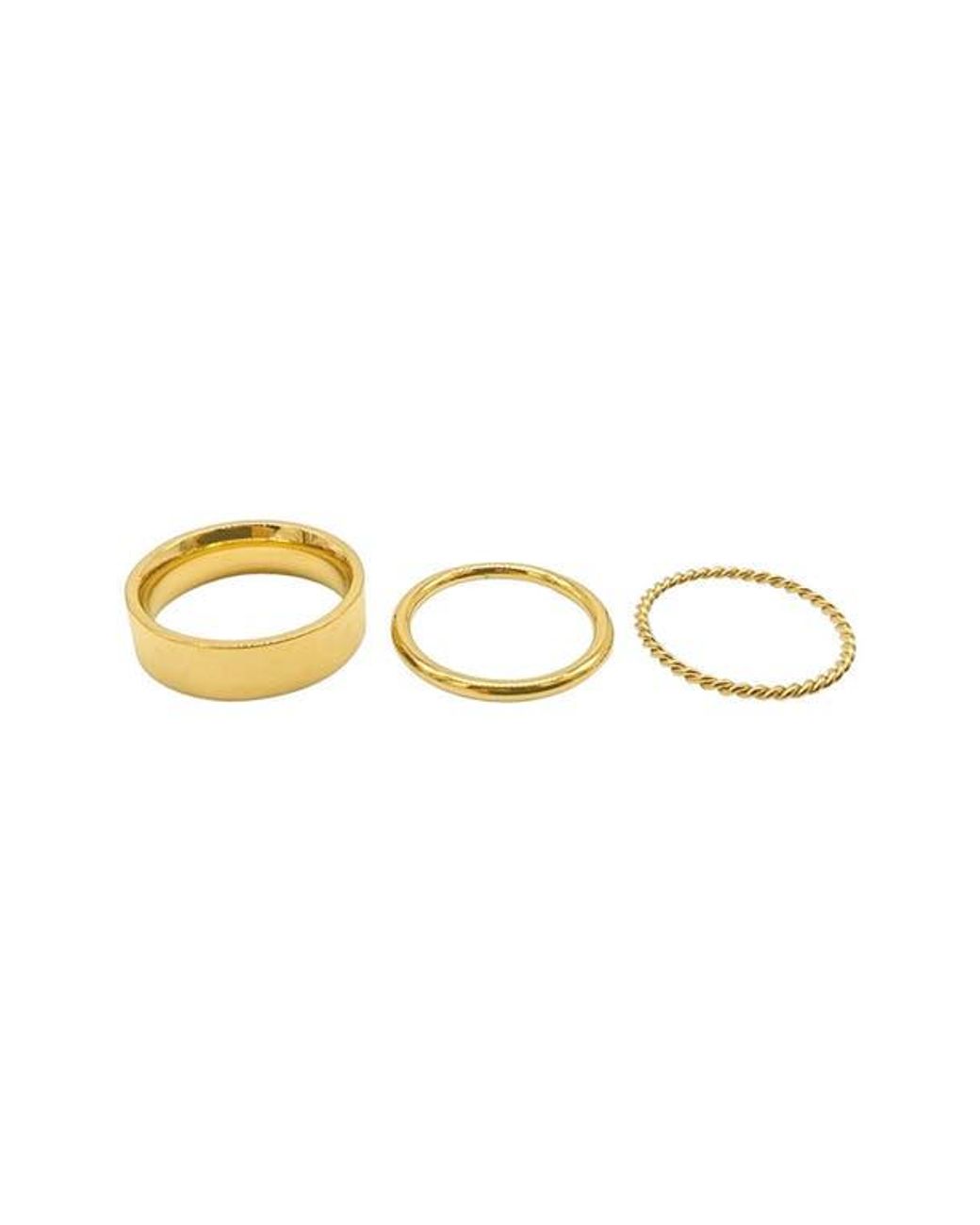 Adornia Metallic Water Resistant Mixed Band Stackable Ring Set