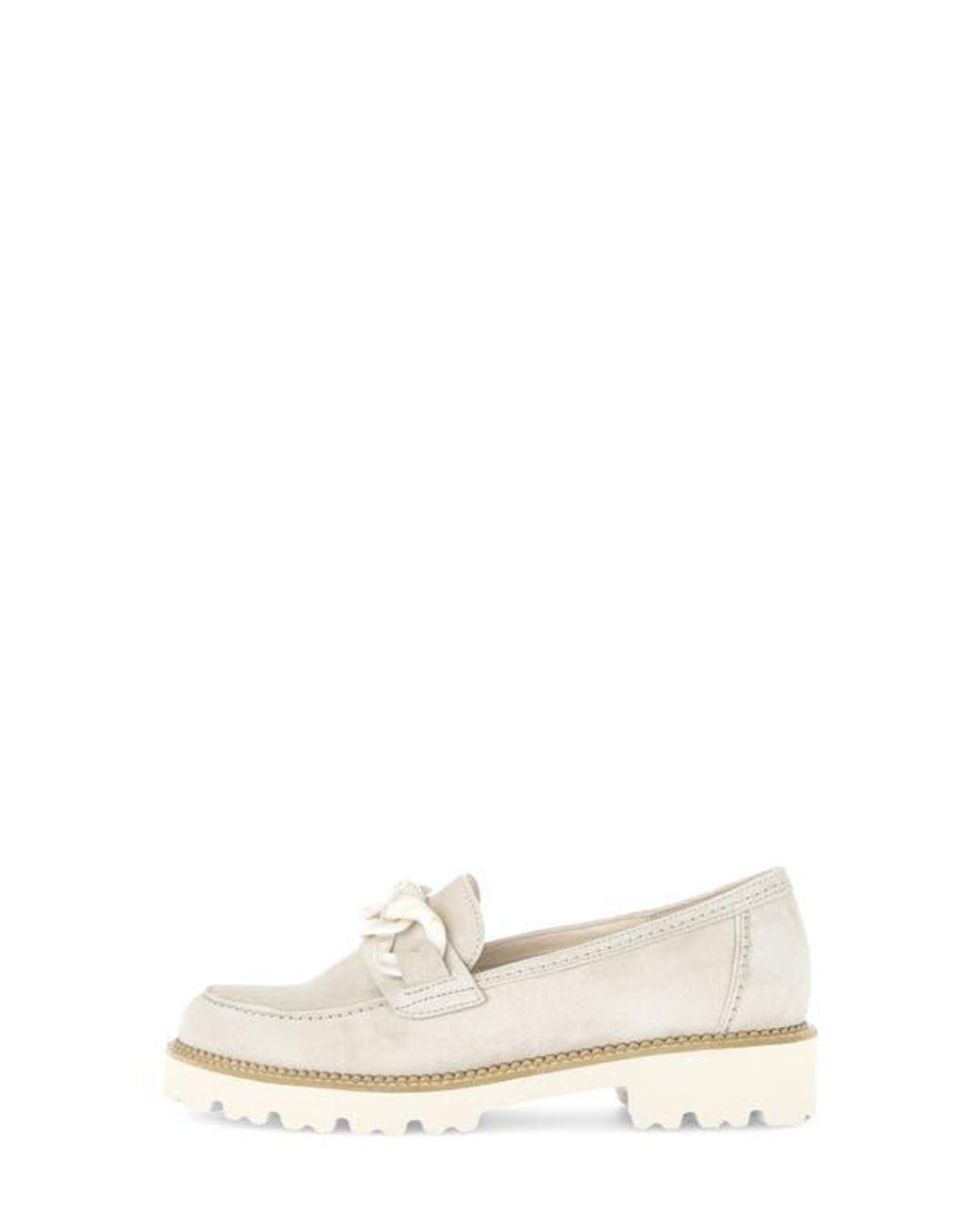 Gabor White Platform Chain Loafer
