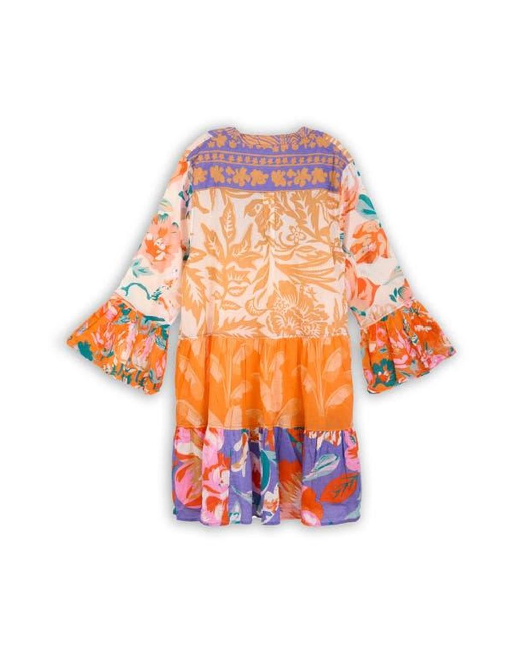 Saachi Orange Patchwork Cotton Tunic