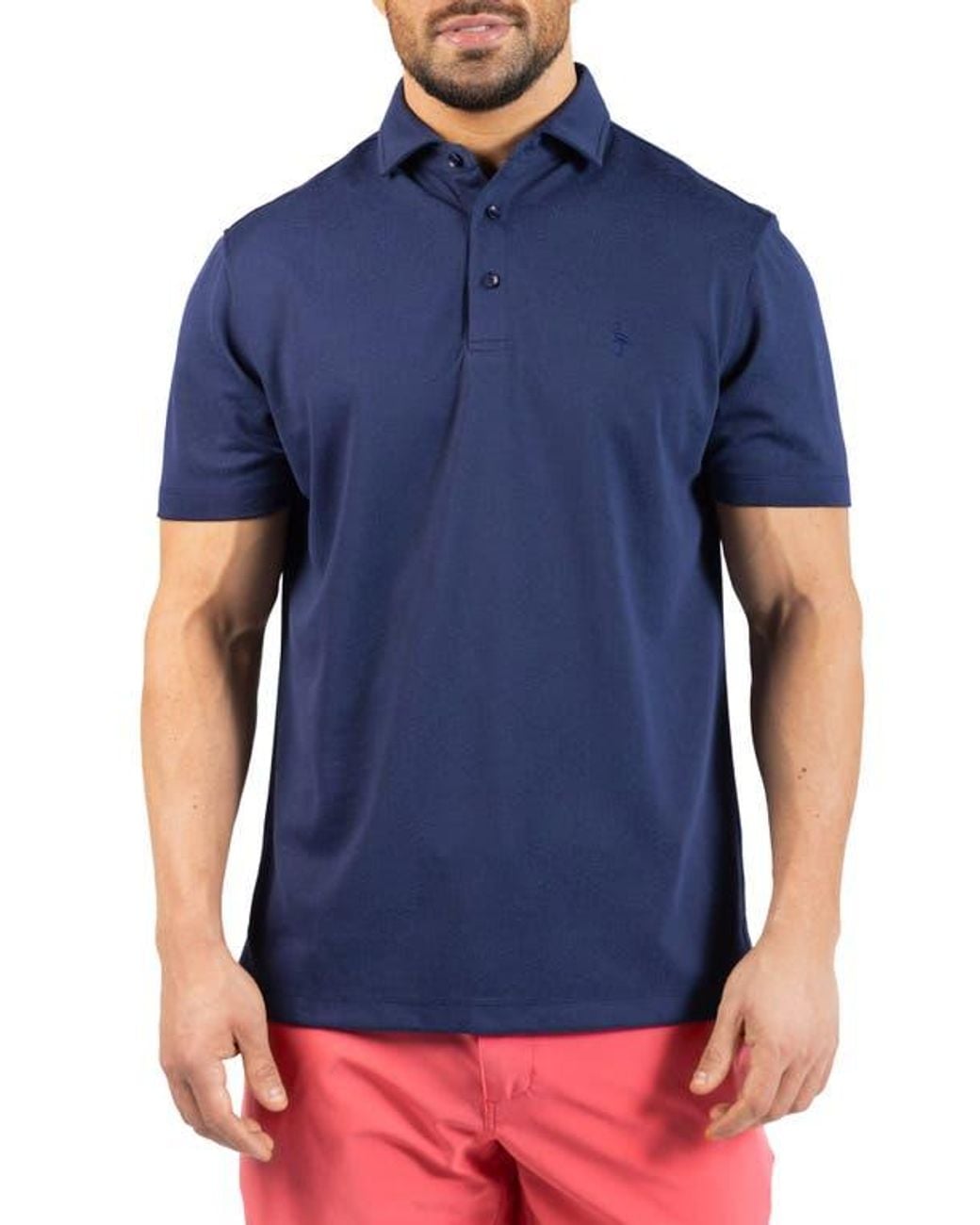Tailorbyrd Blue Knit Polo for men