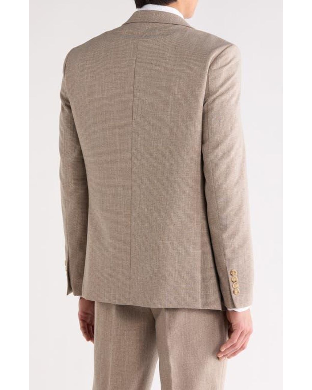 Tahari Brown Slim Fit Windowpane Blazer for men
