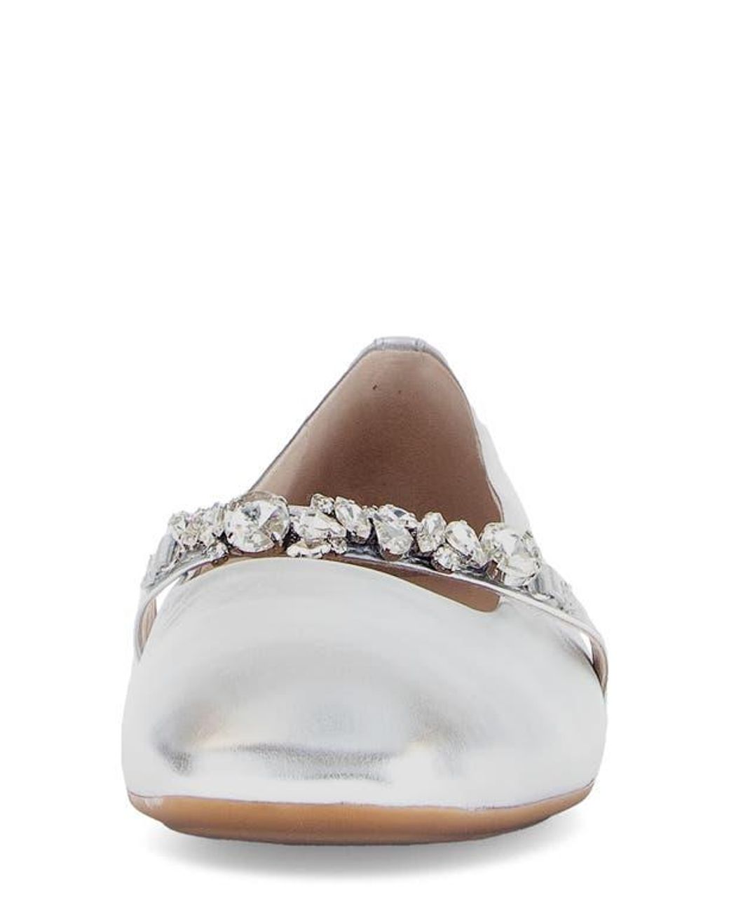 Gabor White Crystal Mary Jane Flat