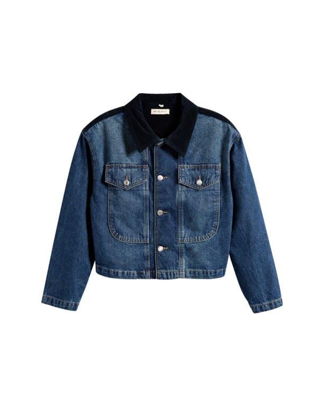WARP+WEFT Blue Avl Crop Denim Jacket