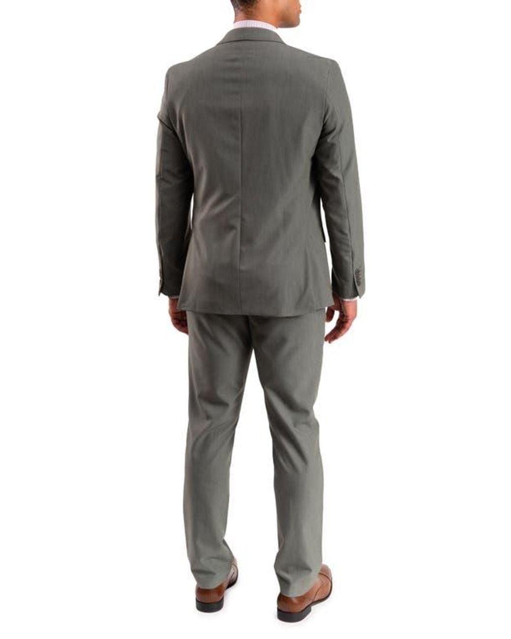 Savile Row Gray Bi-Stretch Solid 2-Piece Suit for men