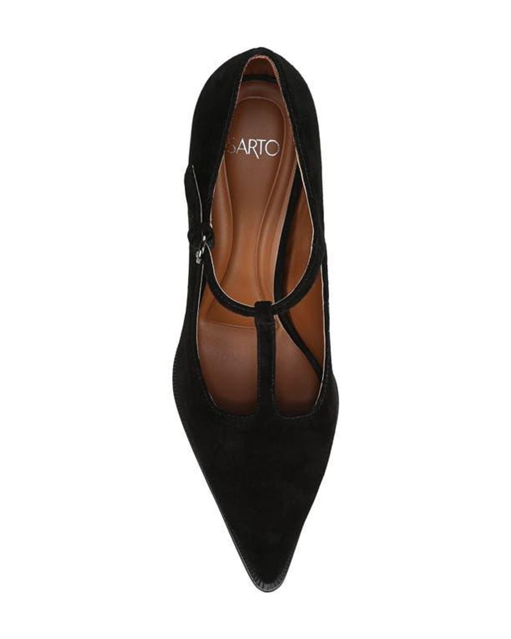 Sarto Black Atley T-Strap Pointed Toe Pump