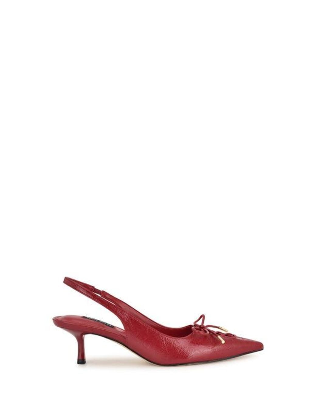 Nine West Red Anora Slingback Pointed Toe Pump