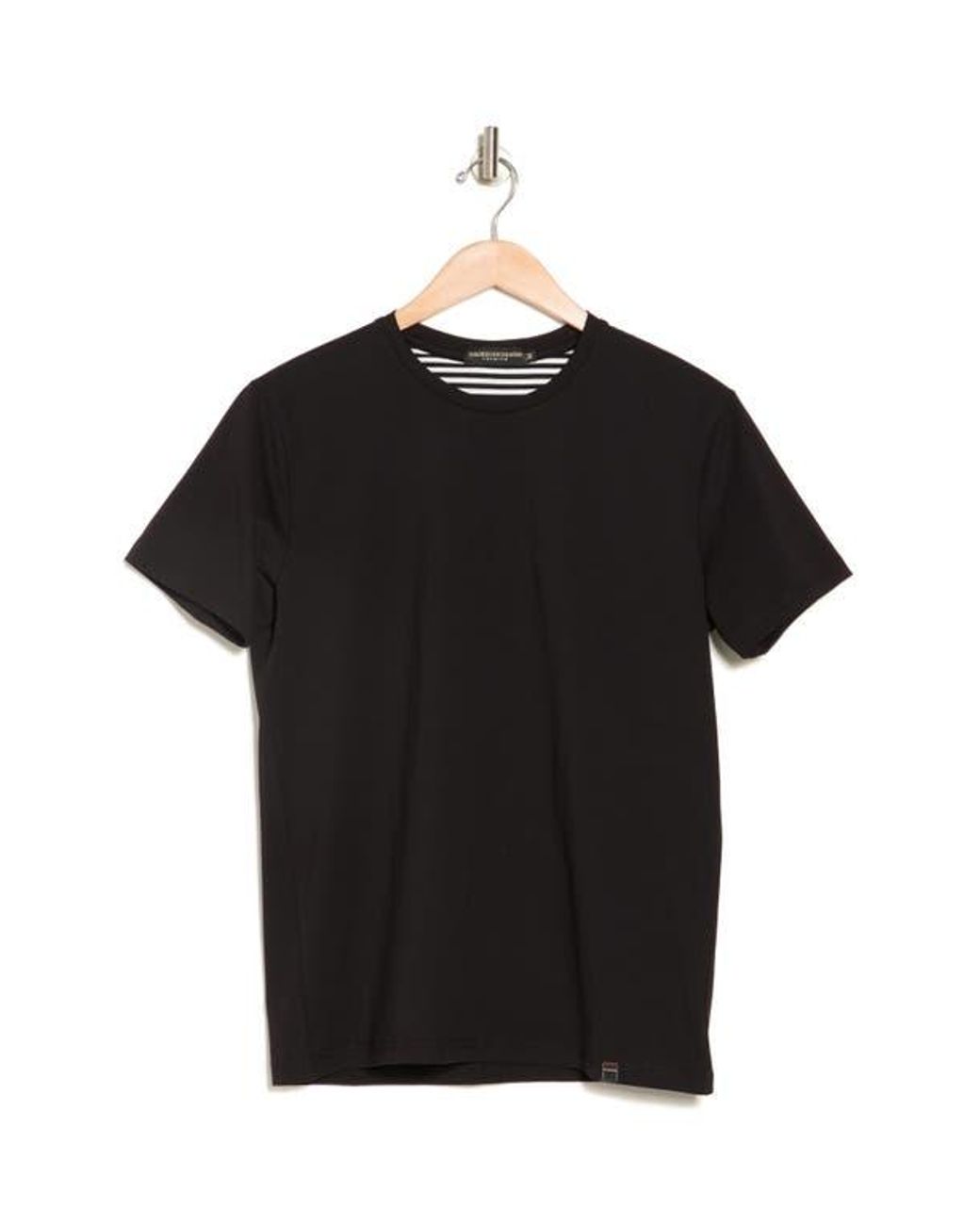 T.R. Premium Black Solid Cotton-Blend Crewneck T-Shirt for men