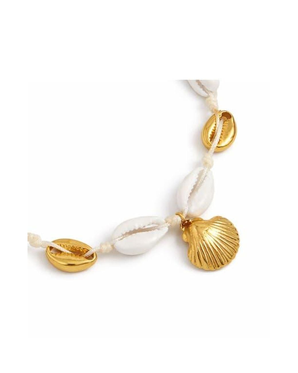 Rebel Metallic Mixed Shell Charm Anklet