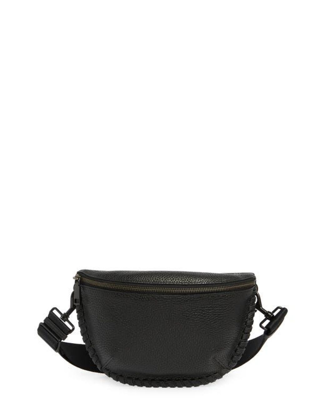 Rebecca Minkoff Darren Whipstitch Leather Belt Bag in Black  display picture 3