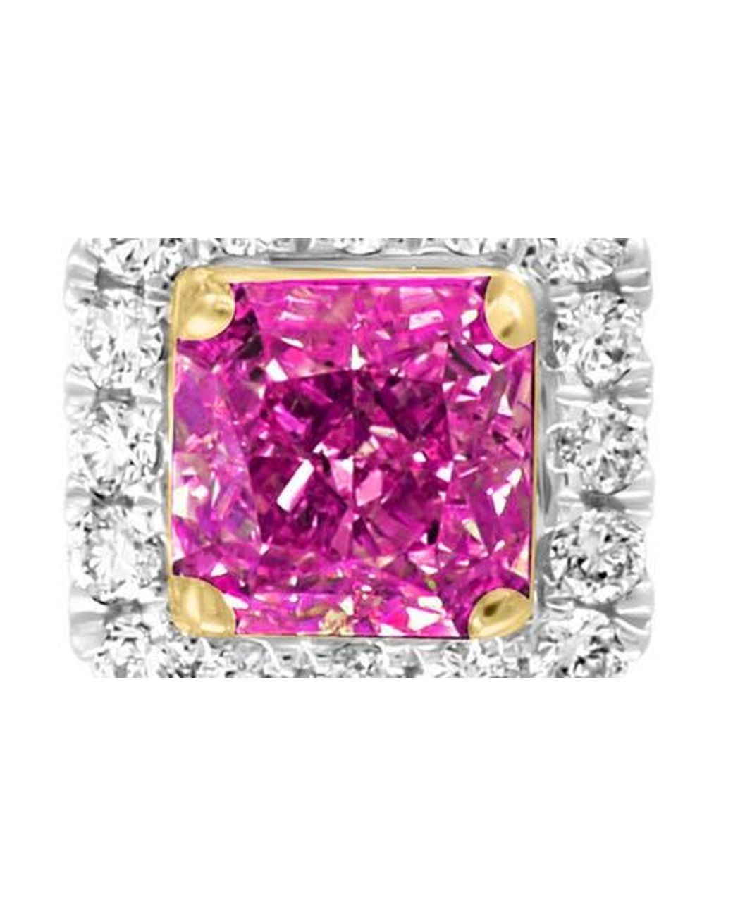 Effy Pink Diamond Halo Ruby Stud Earrings