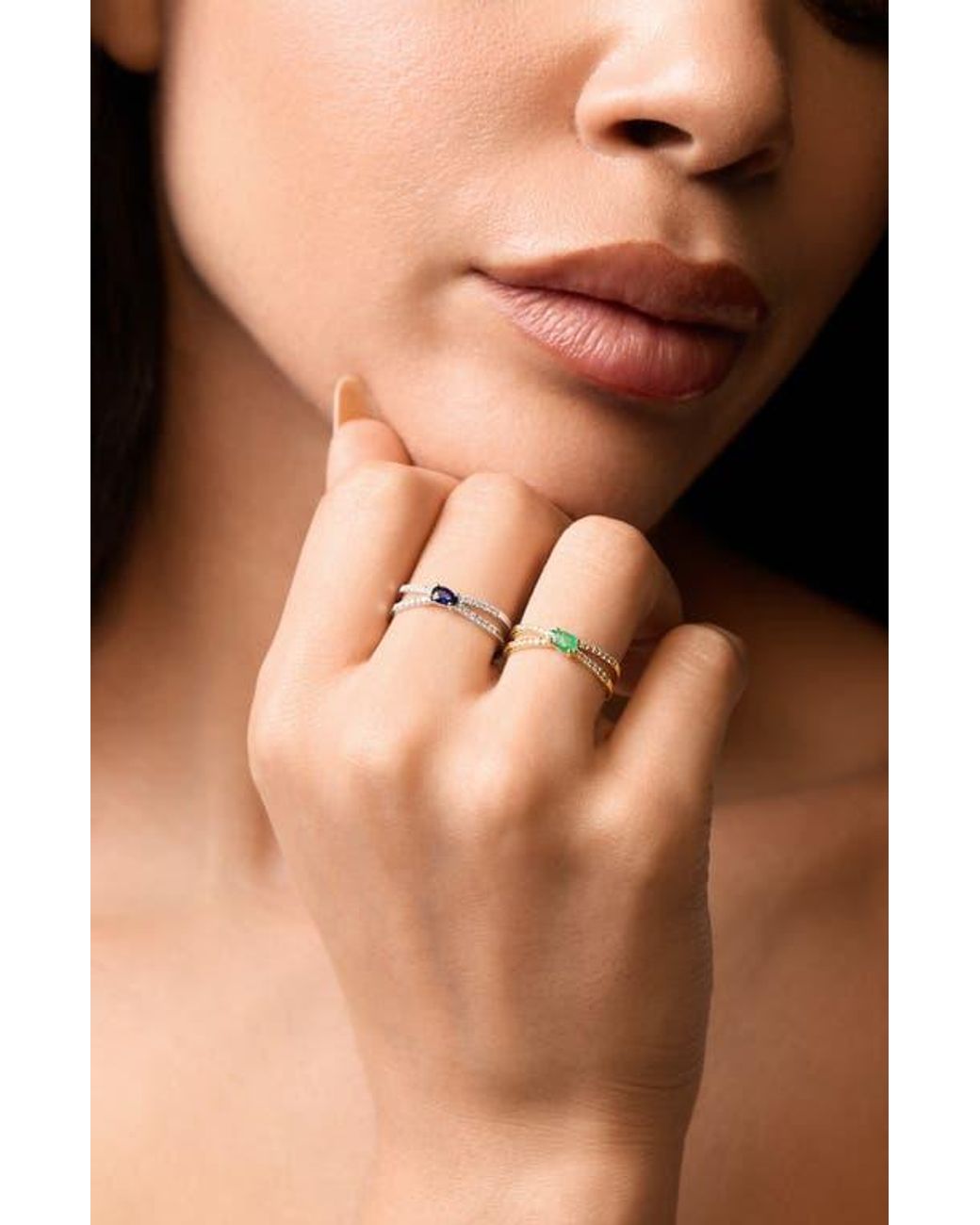Bony Levy Metallic El Mar 18K Gemstone & Diamond Stackable Ring